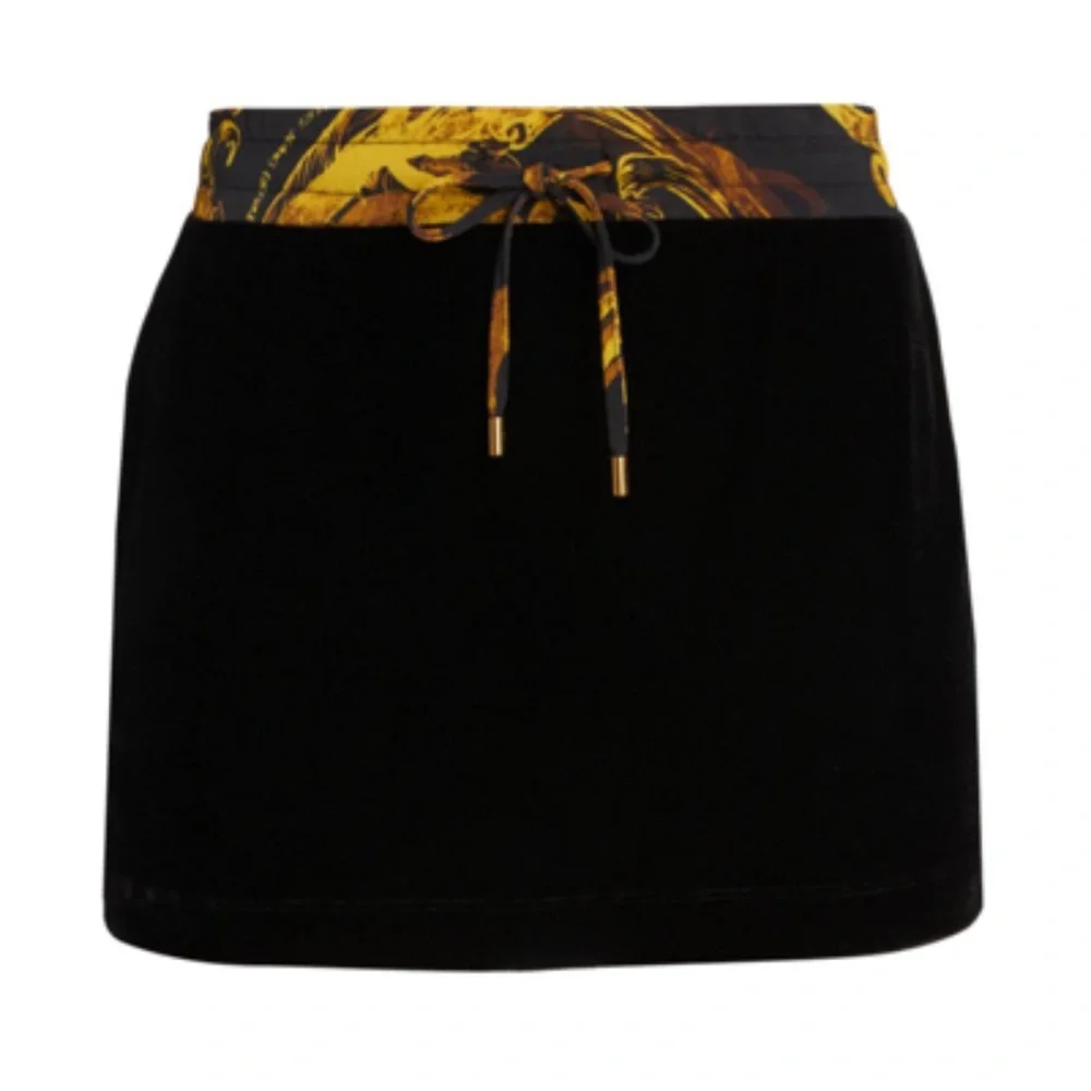 Versace Jeans Collection Velvet Black Mini Skirt - Picture 4 of 9